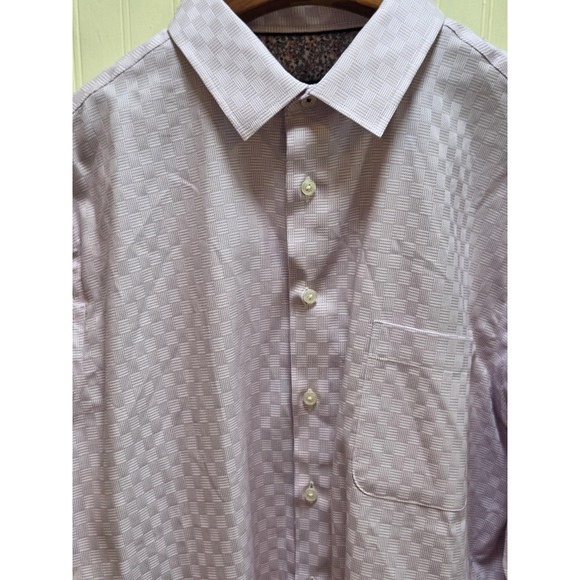 Egara Other - Egara Shirt Mens XL Purple Check Slim Fit Stretch Non Iron Long Sleeve Dress